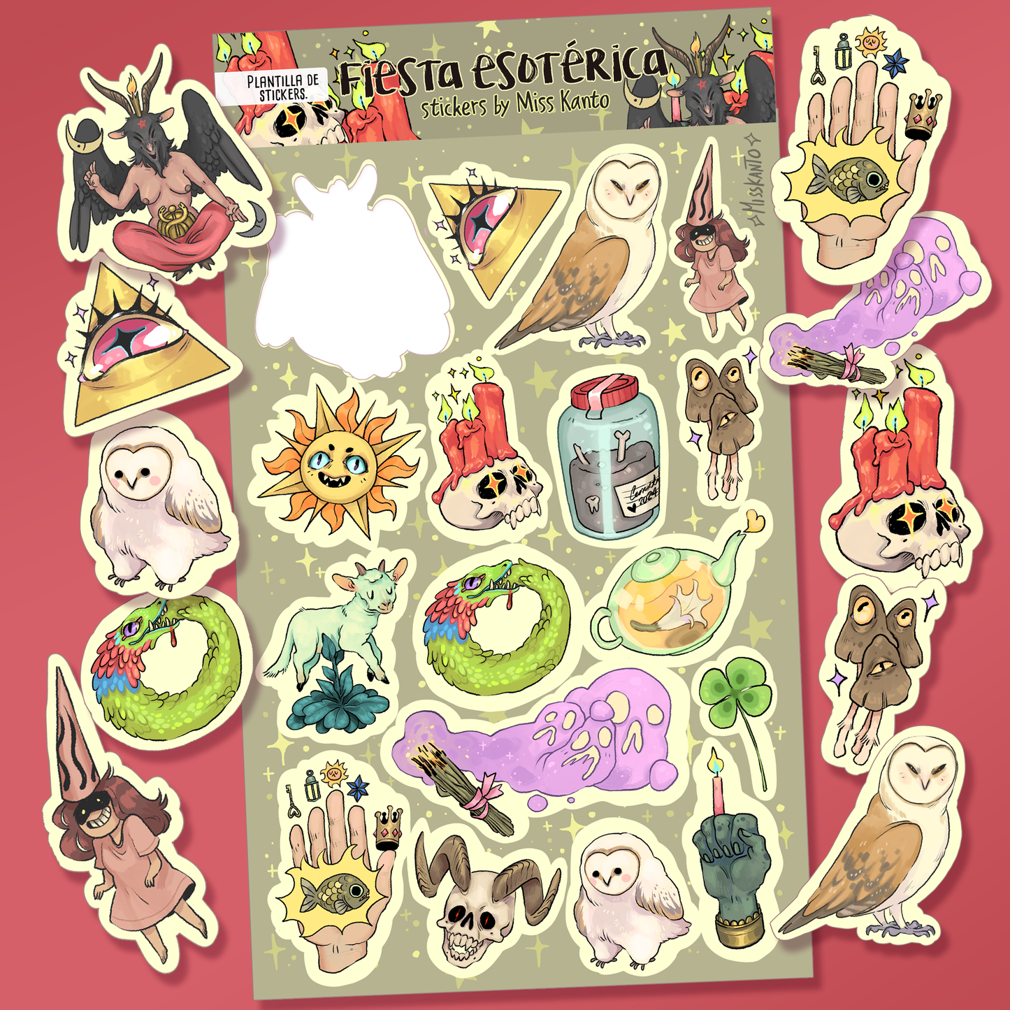 Fiesta esoterica-plantilla de stickers